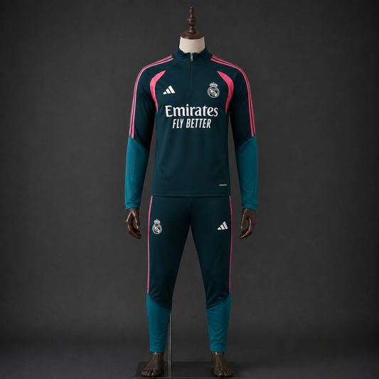 Real Madrid Tracksuit 26/27 - Green/Pink